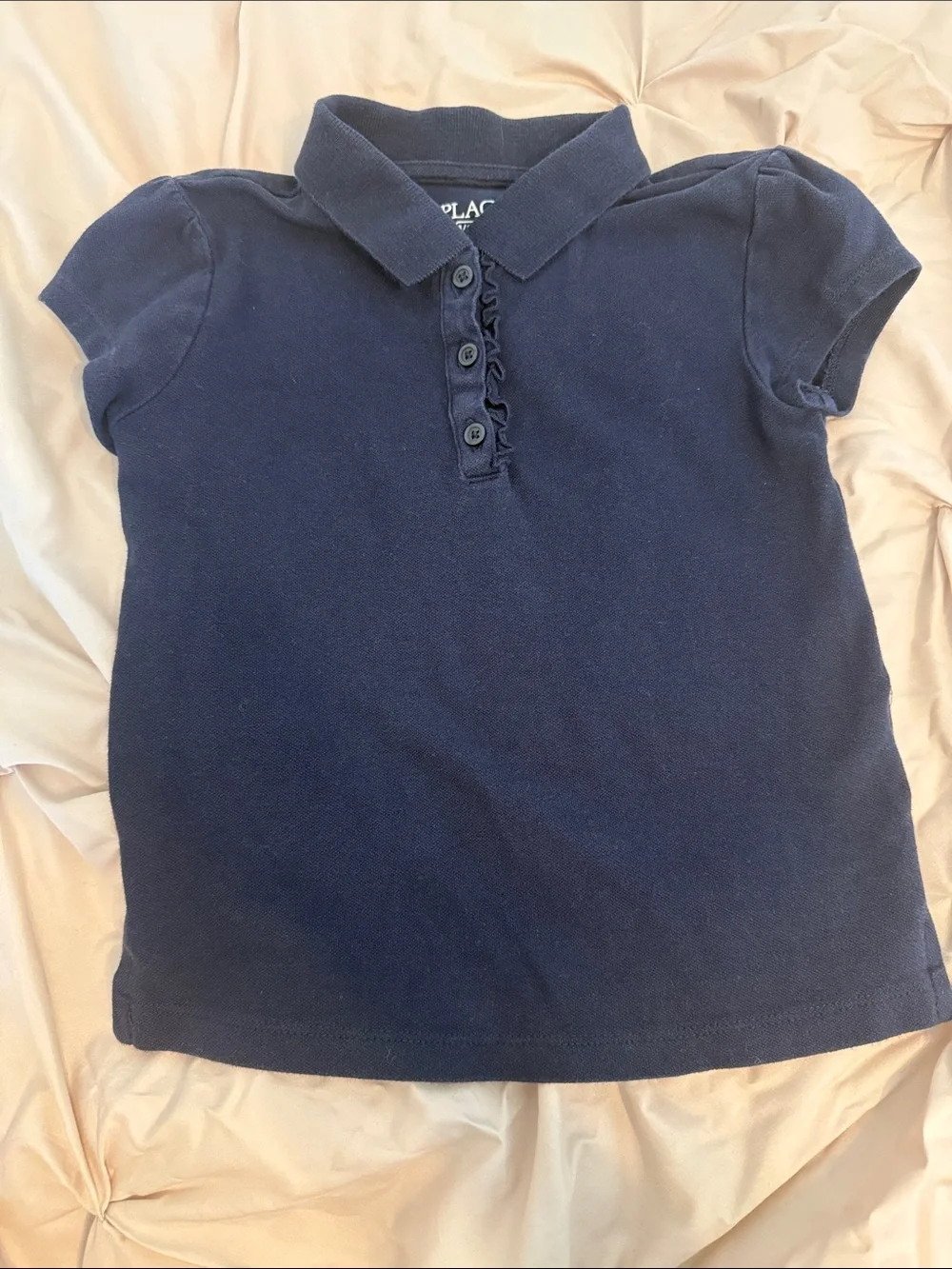 The Children's Place Navy Blue Ruffle-Placket Polo